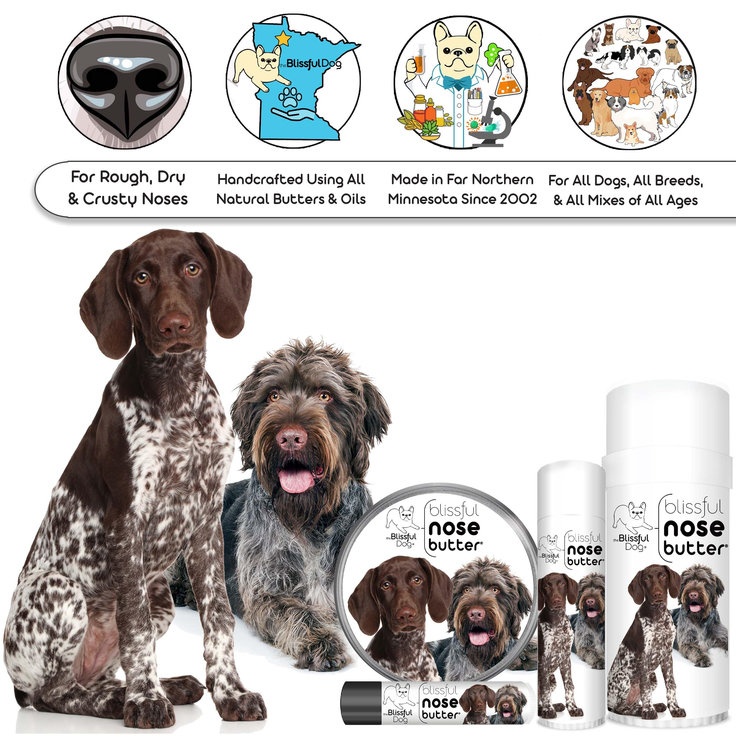 The Blissful Dog German Shorthaired Pointer Unscented Nose Butter - Dog Nose Butter, 1 Ounce